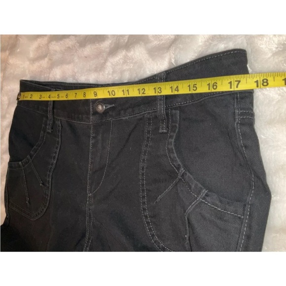 ALLEN B. SCHWARTZ Womens BLACK RUCHED ZIPPER ANKLE DENIM JEANS Size 12 - Picture 9 of 11